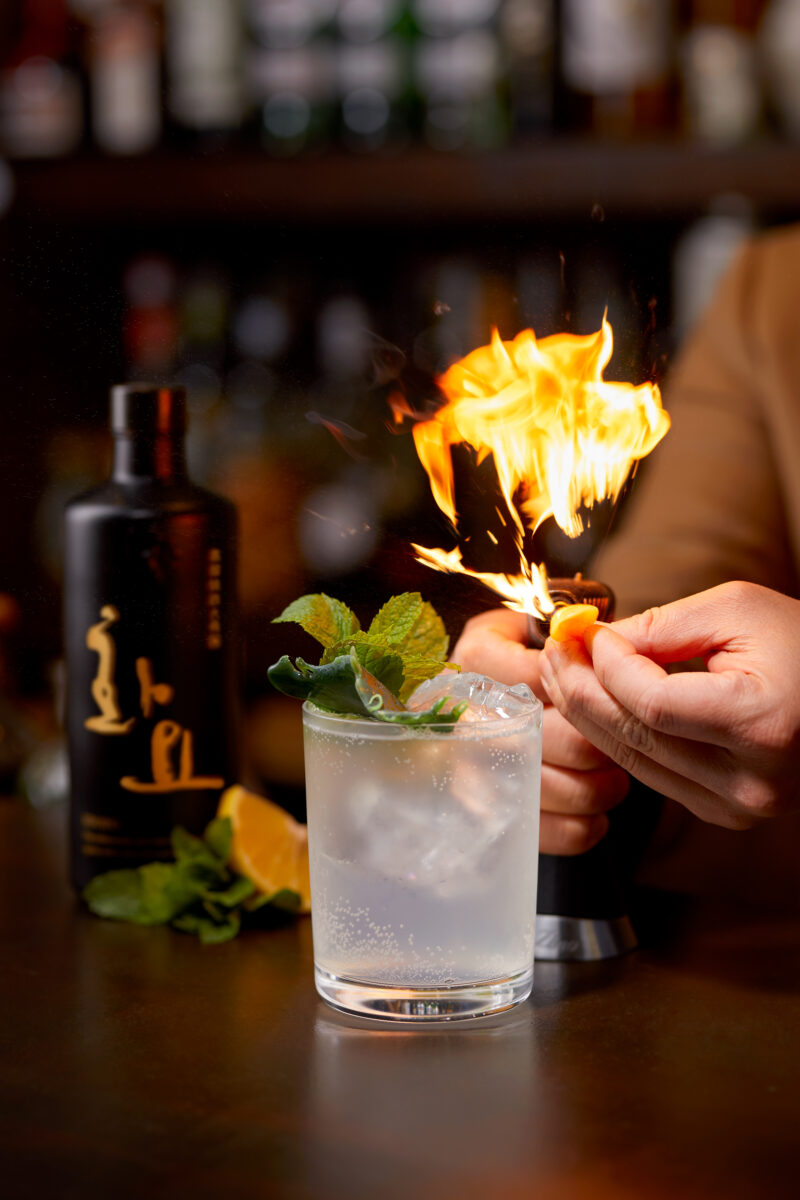 Tae Yeol Kim ogam tapas bar hwayo muscat lemon fire cocktail soda water juice